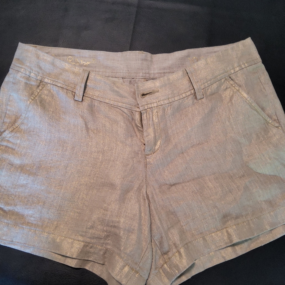Lilly Pulitzer Gold Shorts